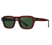 WMP Morris polarized sunglasses, red garnet with smoke green lenses