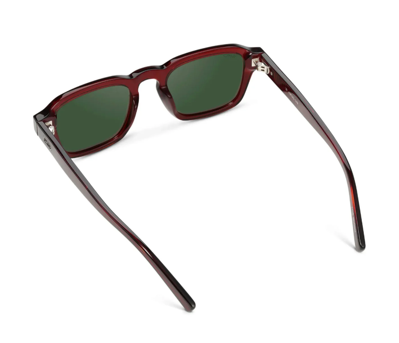 WMP Morris polarized sunglasses, red garnet with smoke green lenses