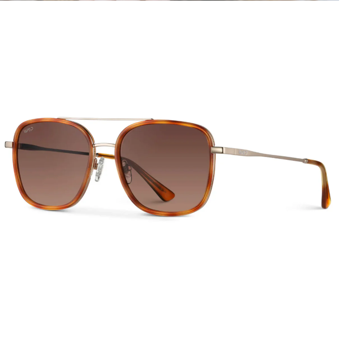 WMP Gia polarized sunglasses, sunset tortoise frame with gradient brown lenses