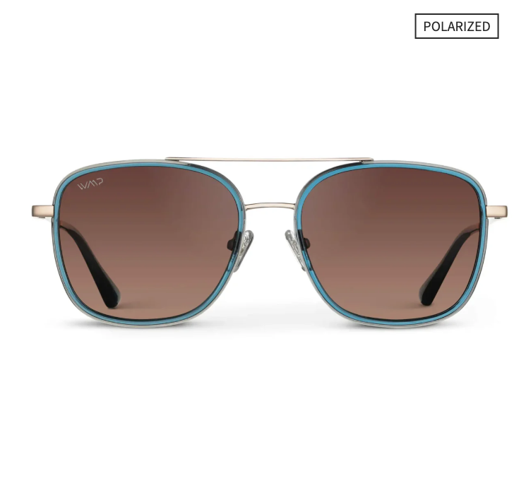 WMP Gia polarized sunglasses, crystal cobalt with gradient brown lenses