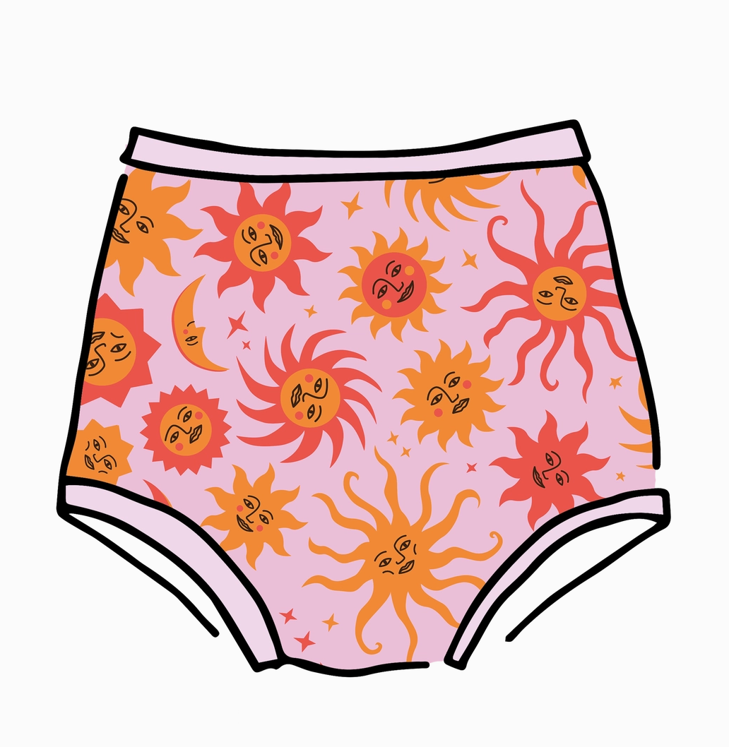 Thunderpants panties, Sky Rise Luna y Sol print