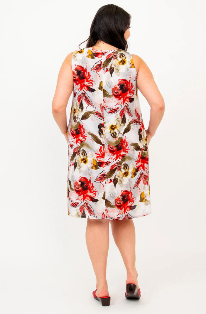 Blue Sky Felicia dress, bamboo-linen Floral Youth print
