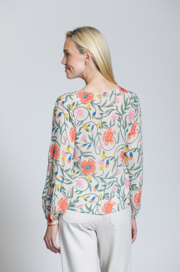APNY shirt 54P, tie front blush multi
