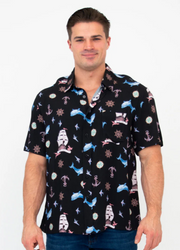 Camisa Blue Sky Jazz bambú manga 3/4