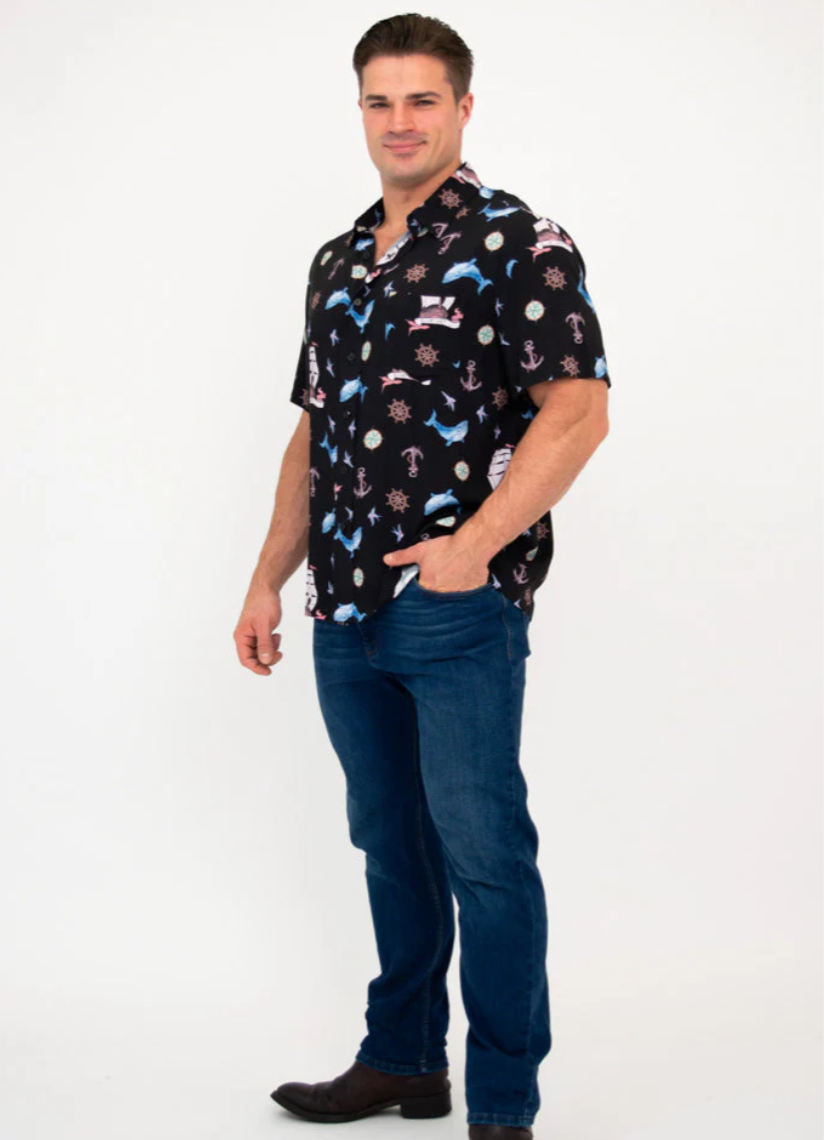 Camisa Blue Sky Jazz bambú manga 3/4