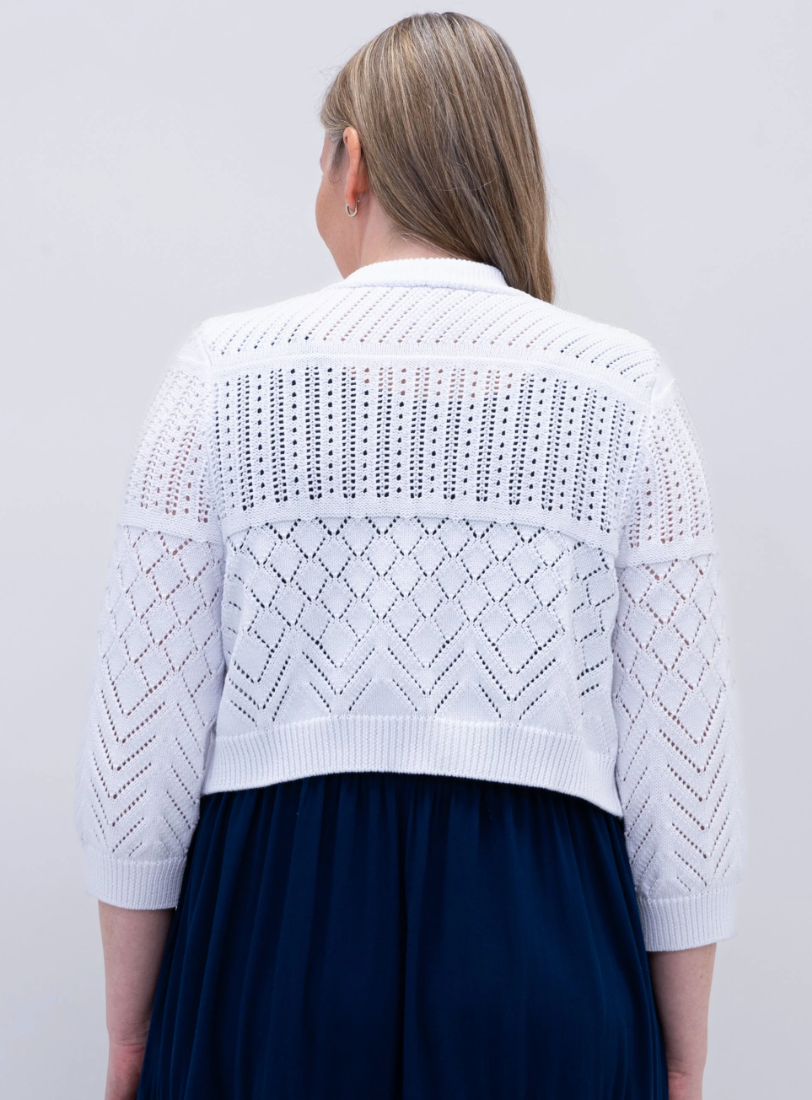 Blue Sky Aldi cardigan, open weave cotton