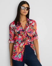 Nic + Zoe shirt 261694, cotton Kauai Garden print
