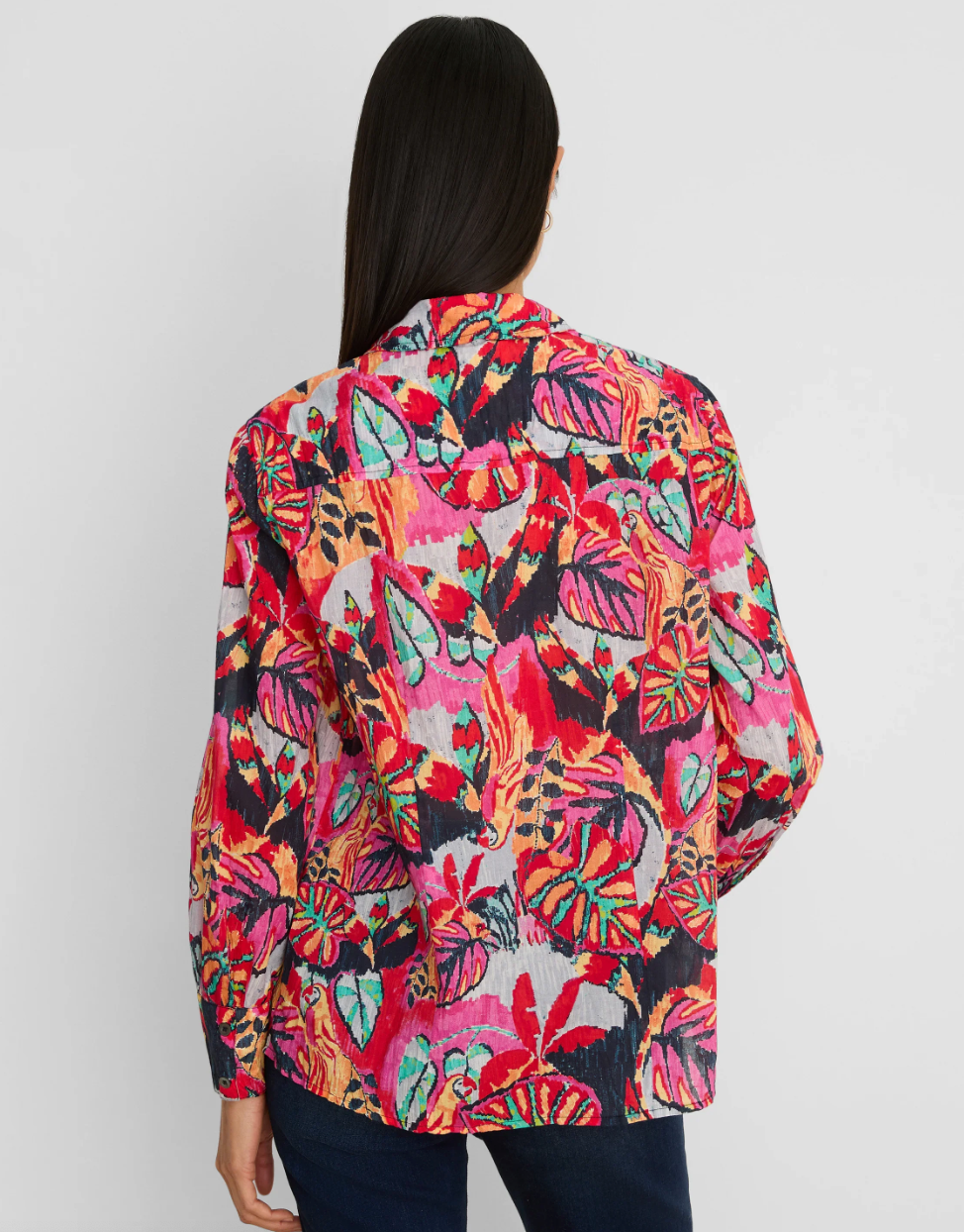 Nic + Zoe shirt 261694, cotton Kauai Garden print