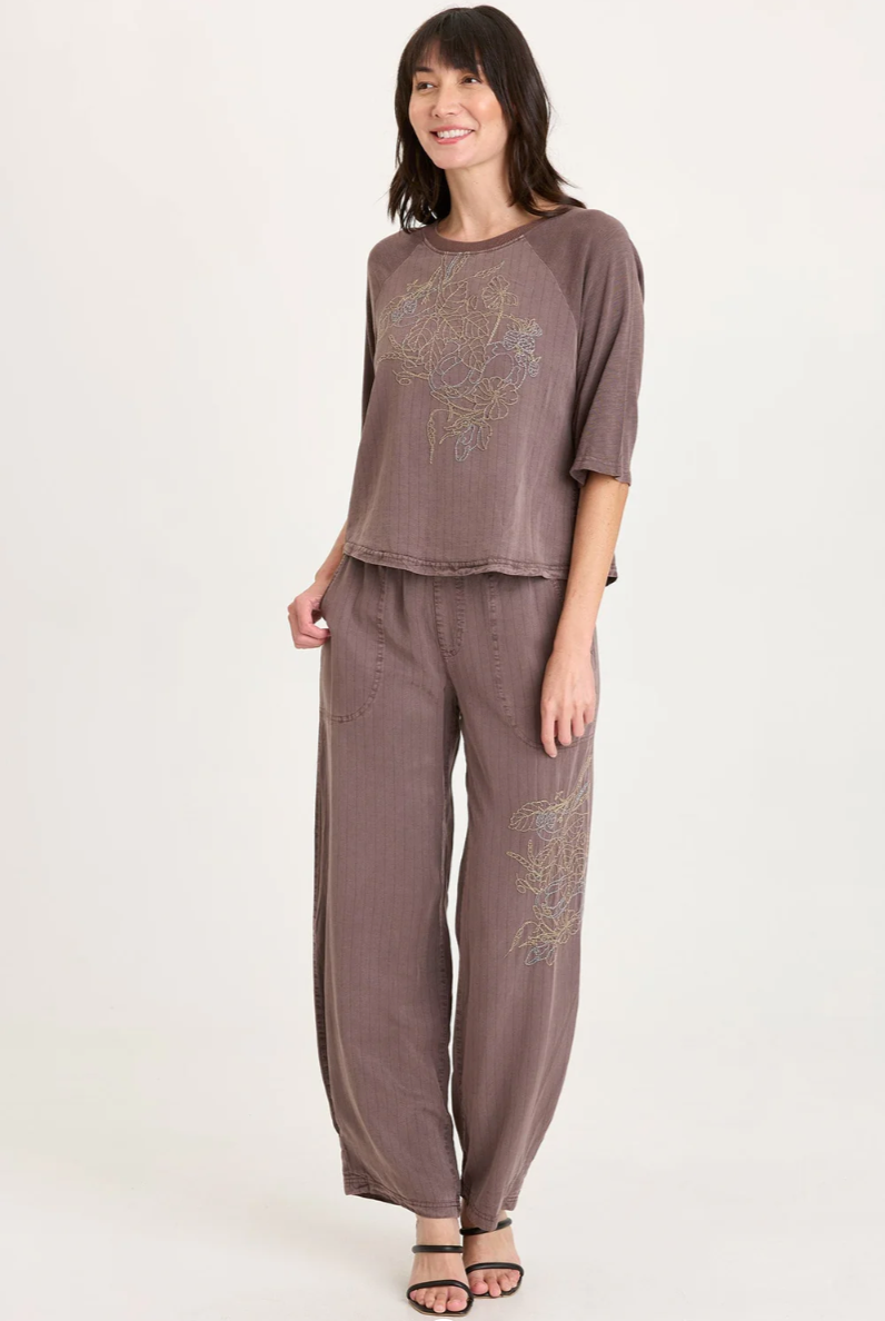XCVI pant 14907, Carell embroidered pinstripe