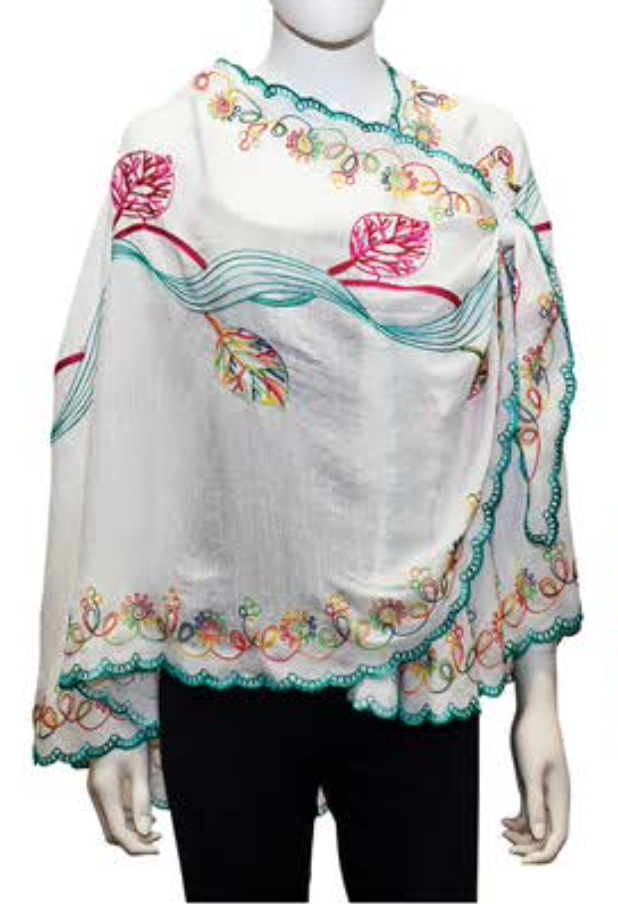 Rapti circle shawl 325, embroidered cotton