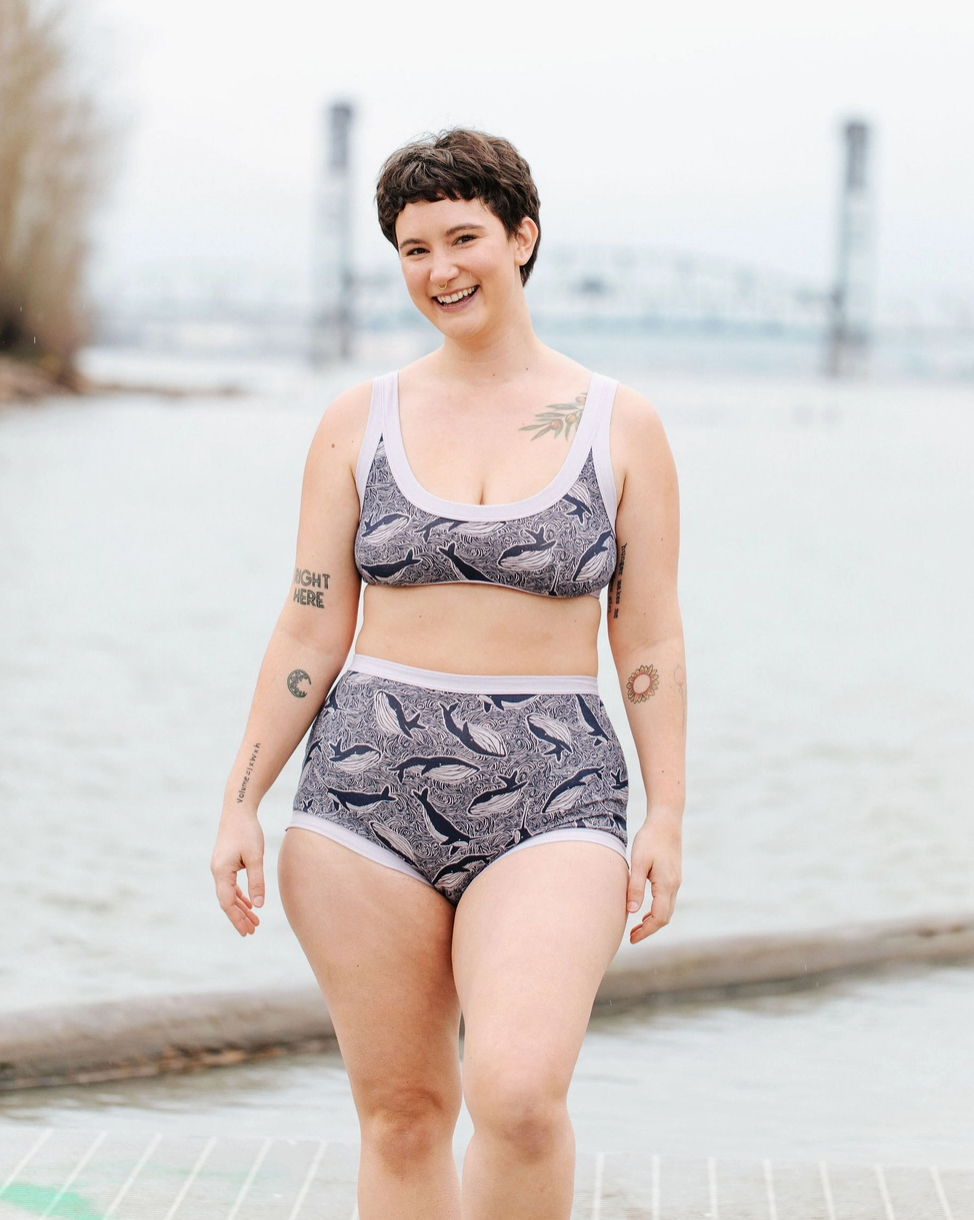 Thunderpants panties, Sky Rise Whale Whale Whale print