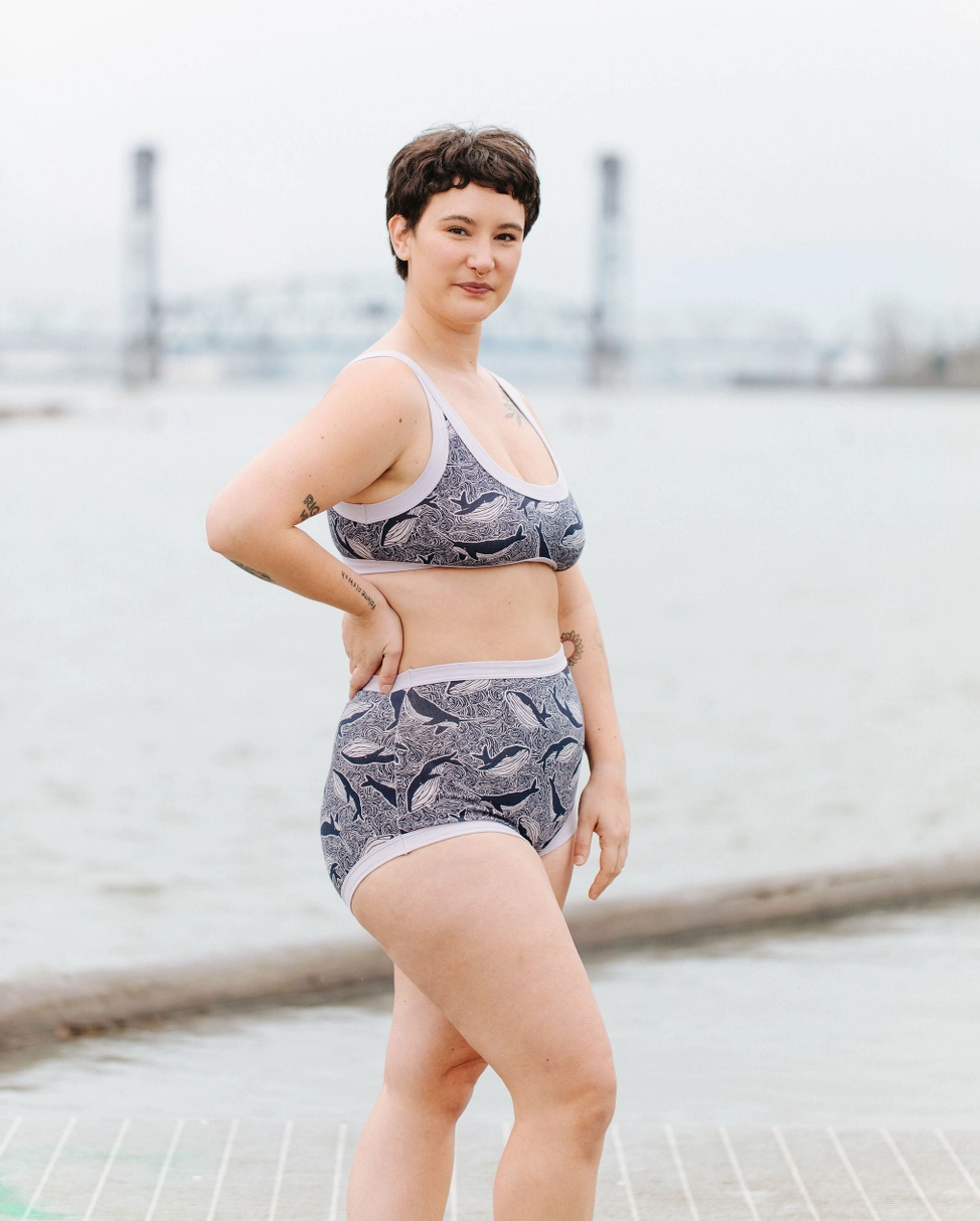 Thunderpants panties, Sky Rise Whale Whale Whale print