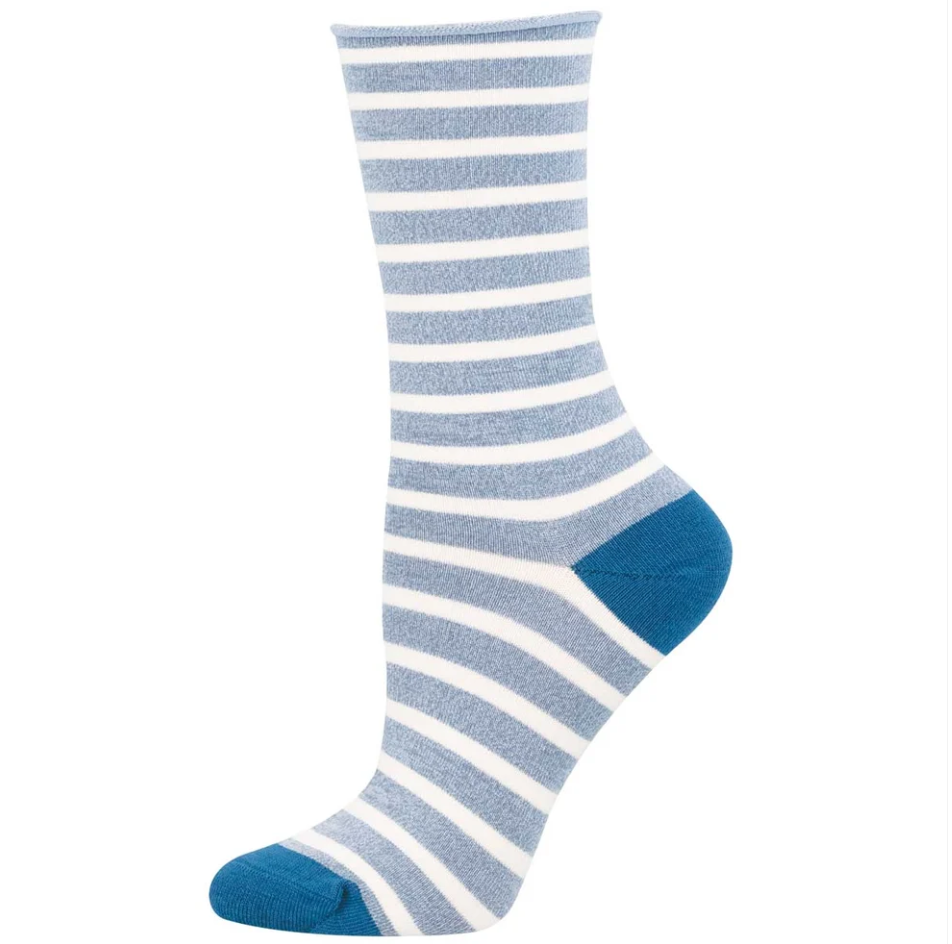 Socksmith bamboo crew, sailor stripe women's sizing (15+ colors)