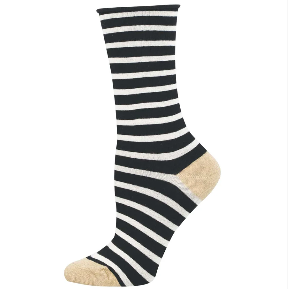 Socksmith bamboo crew, sailor stripe women's sizing (15+ colors)