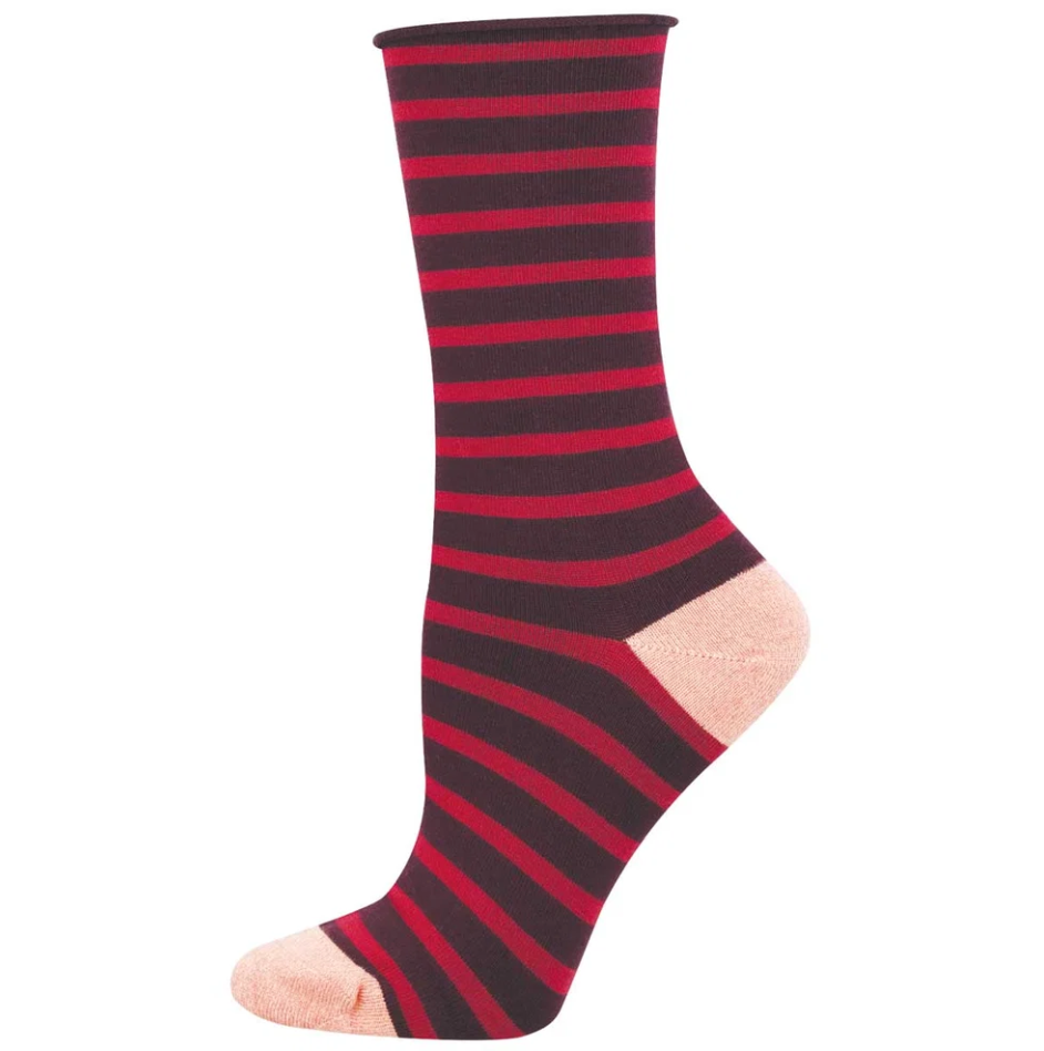 Socksmith bamboo crew, sailor stripe women's sizing (15+ colors)