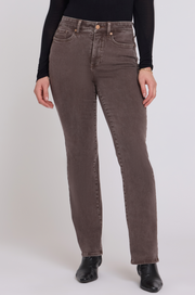 NYDJ Marilyn straight PETITE jeans, HIGH rise Retro Espresso wash