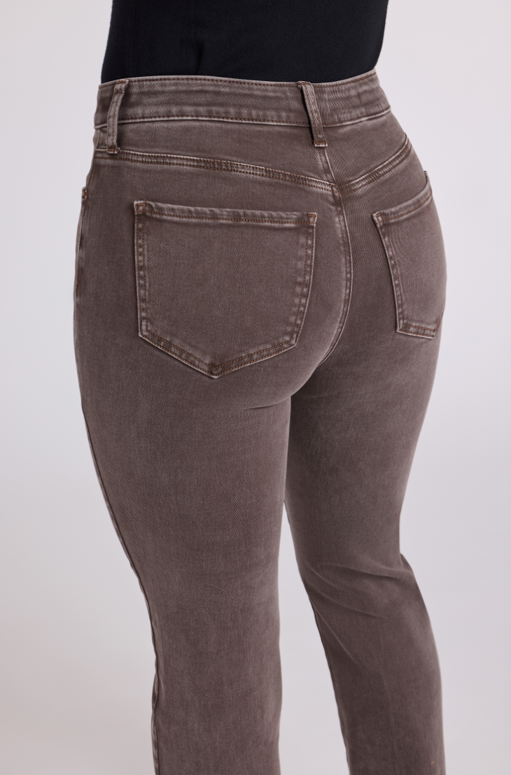 NYDJ Marilyn straight PETITE jeans, HIGH rise Retro Espresso wash