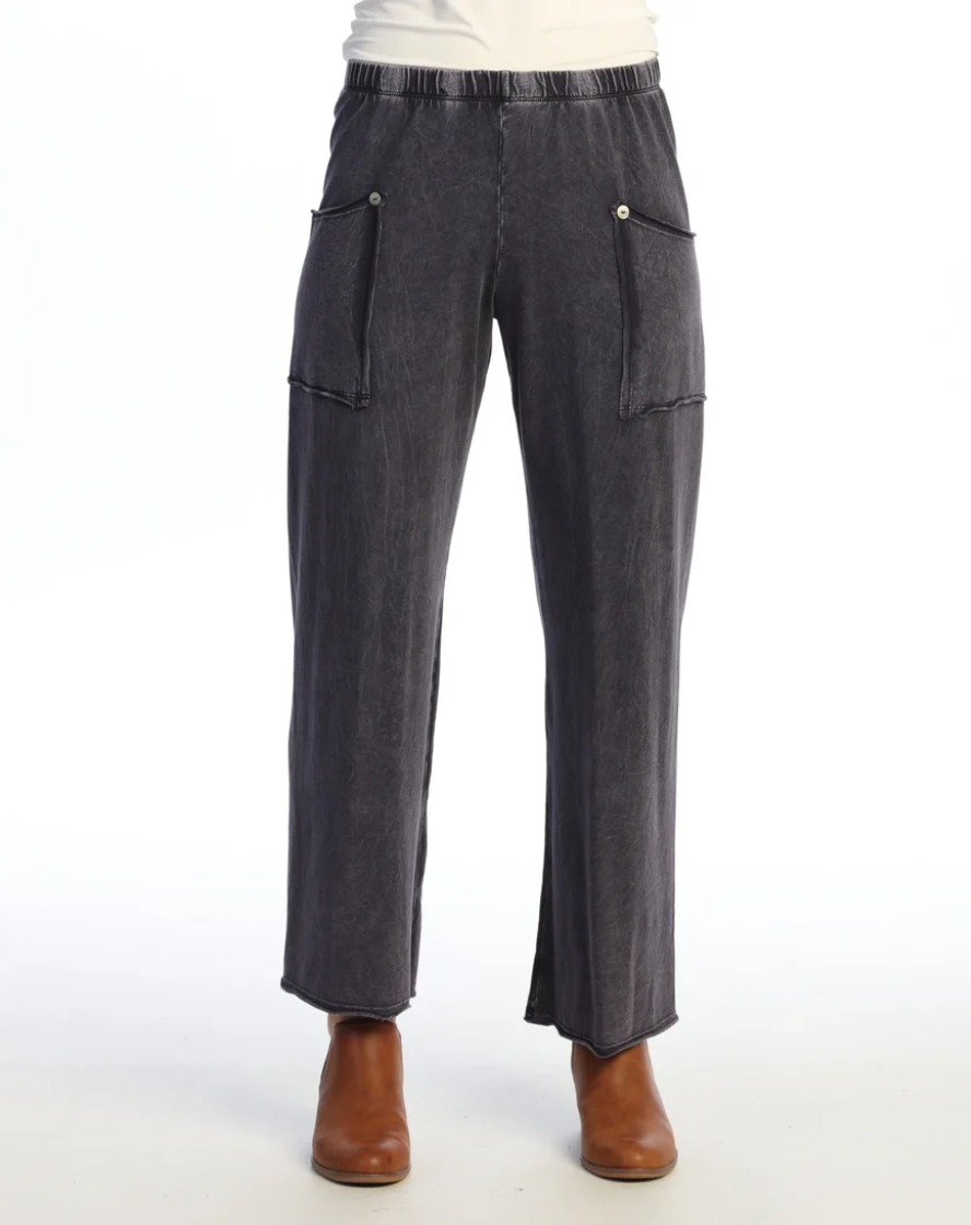 Jess & Jane pant M143, cotton mineral wash straight