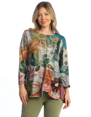 Jess & Jane Amazonia shirt, brushed fleece asymmetric pocket