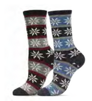 MeMoi socks MCL05575, Flake Fairisle cashmere-blend crew