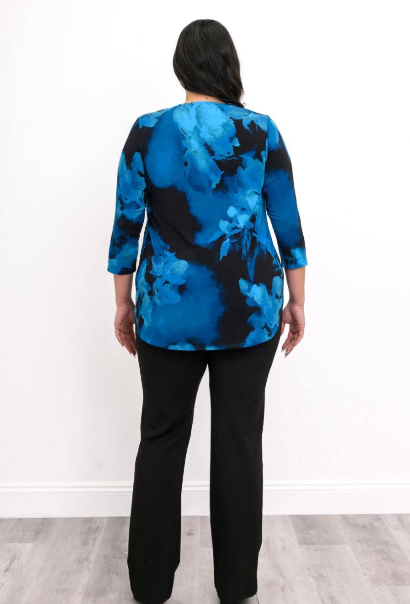 Blue Sky Jazz shirt,  3/4 sleeve Blue Space print