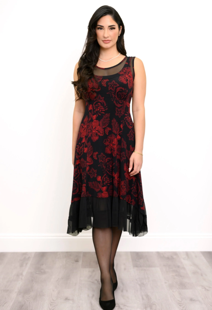 Vestido Blue Sky Danube, estampado bambú (2 estampados)