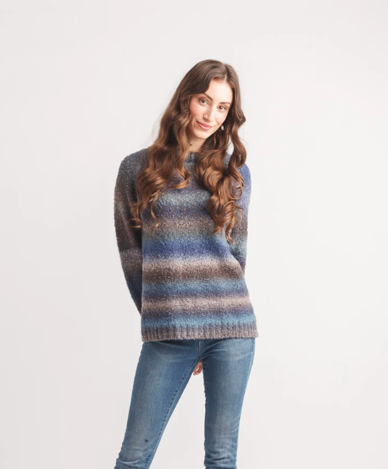 Papillon sweater 21208, ombre striped boucle (2 colors)