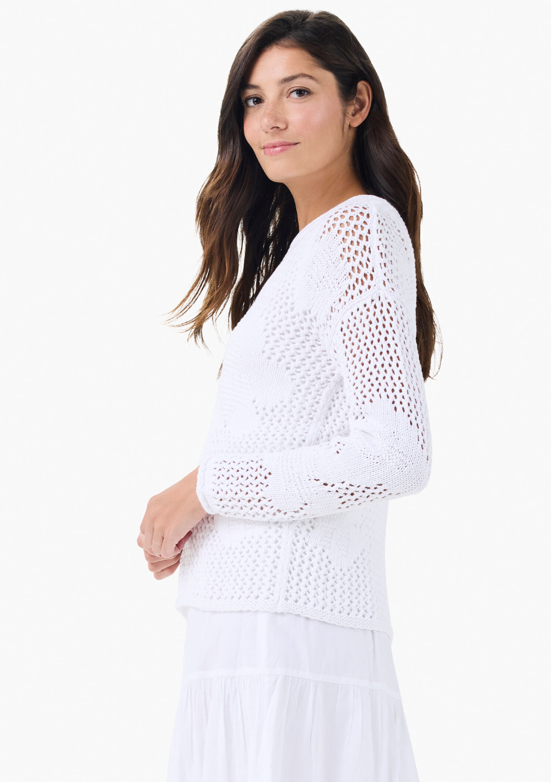 Nic + Zoe sweater, crochet bloom