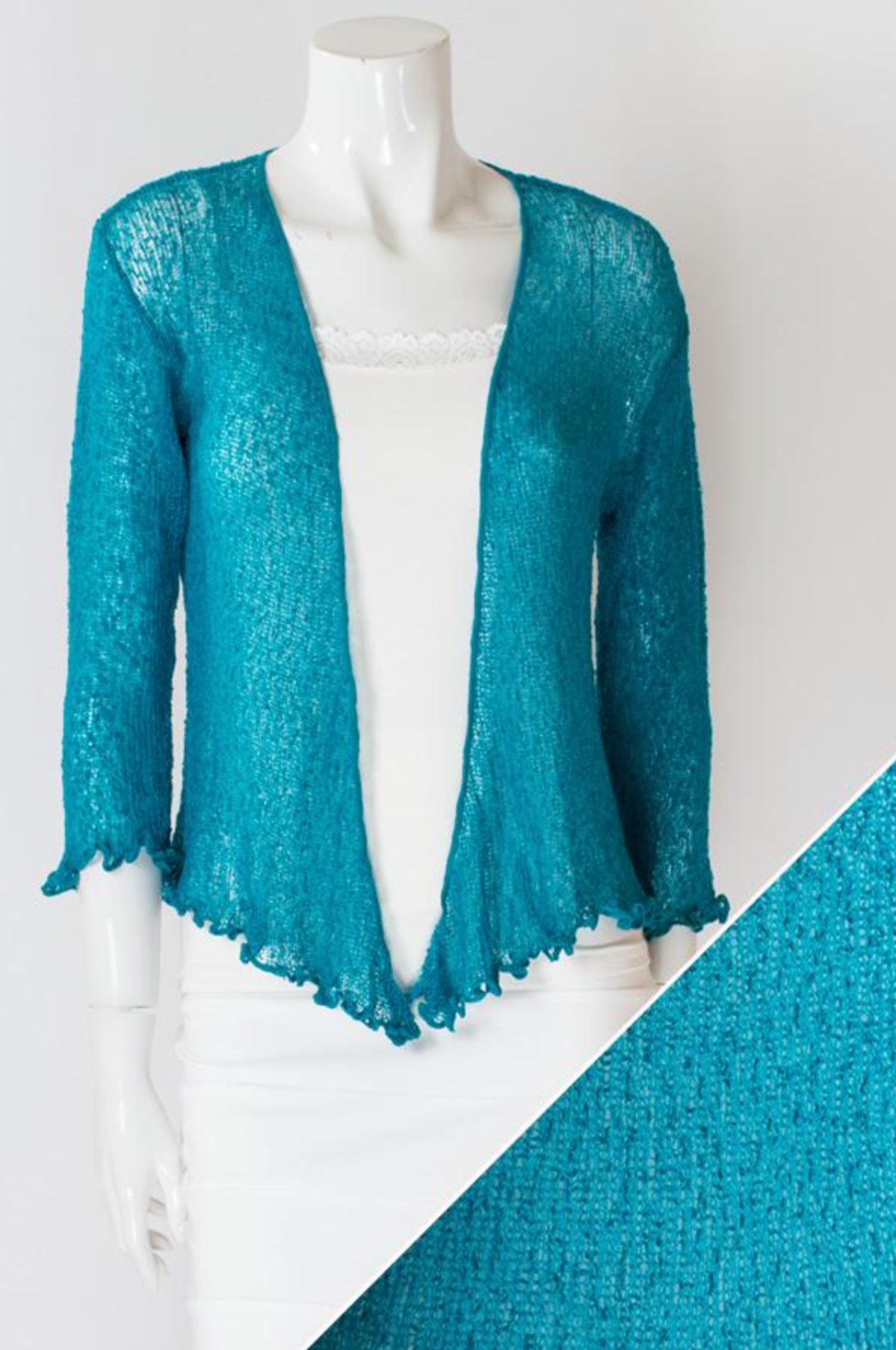 Blue Sky cardigan, short mesh shrug (18 colors)