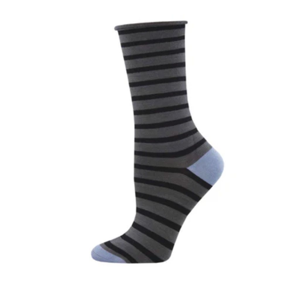 Socksmith bamboo crew, sailor stripe women's sizing (6 colors)