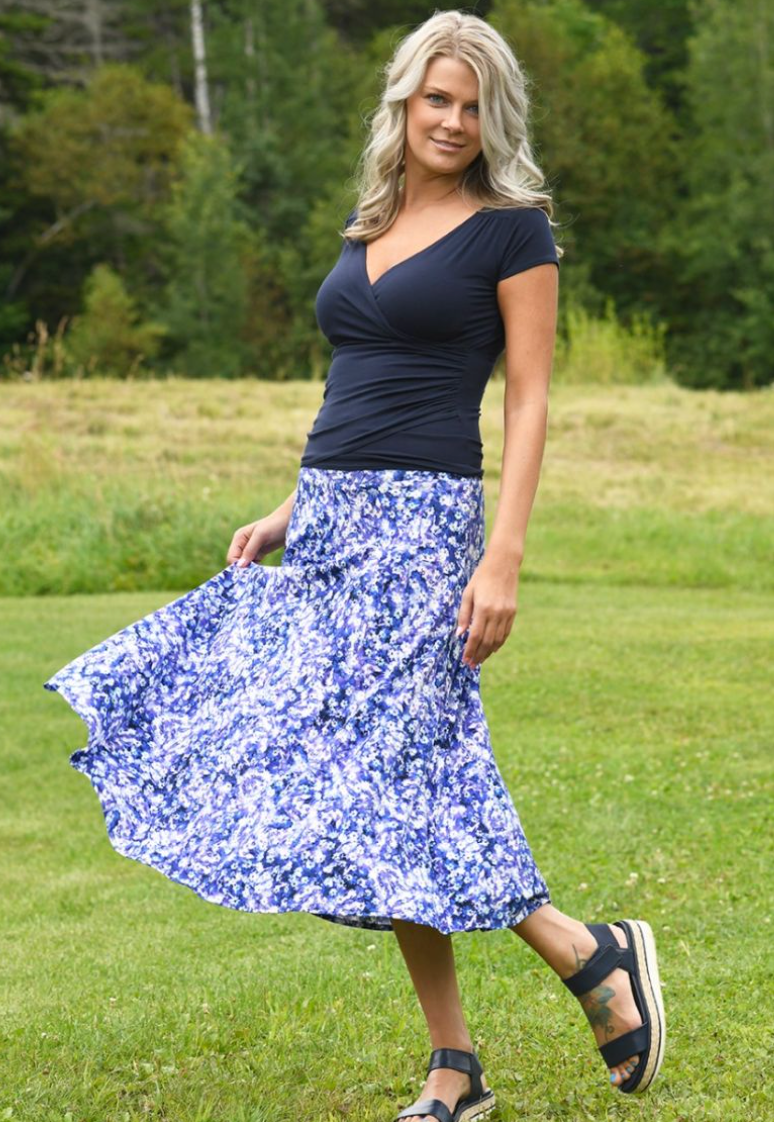 Salaam Flo skirt, bold floral print