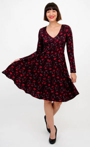 Blue Sky Pamela dress, bamboo print