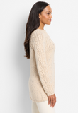 Nic + Zoe sweater F241142, femme cable (2 colors)