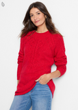 Nic + Zoe sweater F241142, femme cable (2 colors)