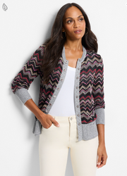 Nic + Zoe cardigan 241178, Zig Zag chenille
