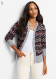 Nic + Zoe cardigan F241178, Zig Zag chenille