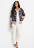 Nic + Zoe cardigan F241178, Zig Zag chenille