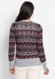 Nic + Zoe cardigan F241178, Zig Zag chenille