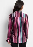 Nic + Zoe shirt F241636, vivid vision stripe