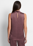 Nic + Zoe tank F241650, luxe satin drapeneck