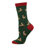 Socksmith bamboo holiday graphic crew, women's sizing (3 patterns)