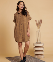 Known Supply Amaris dress/jacket/coat, plaid organic cotton flannel