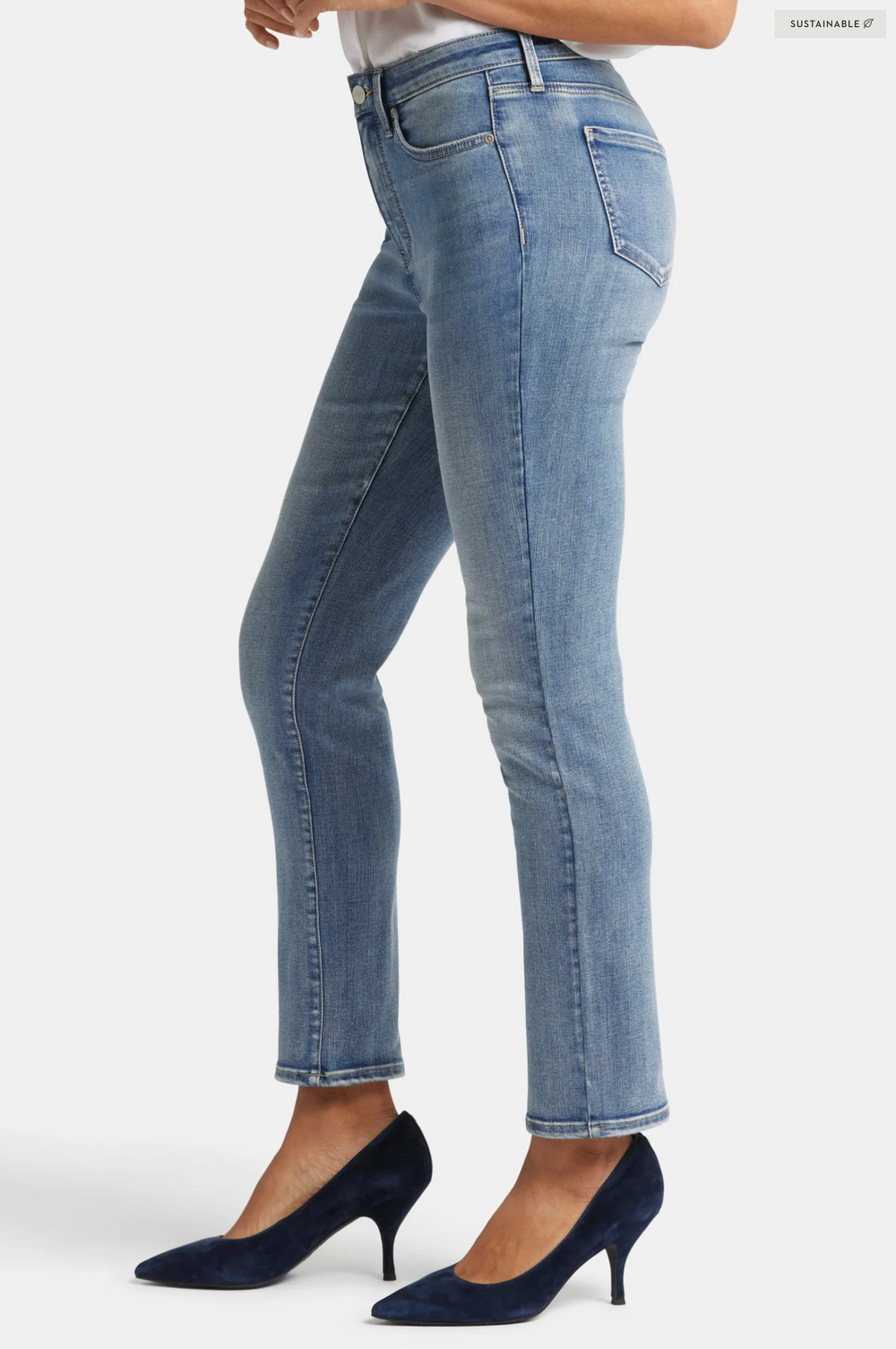 NYDJ Sheri slim jeans, high-rise Indigo Stream