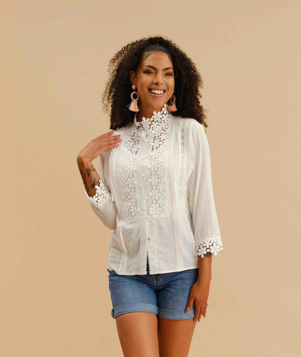 Fashion Concepts shirt, lace button front