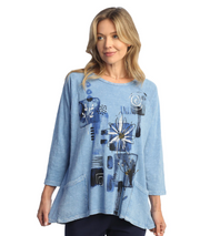 Jess & Jane Lily tunic, 3/4 sleeve patch pockets