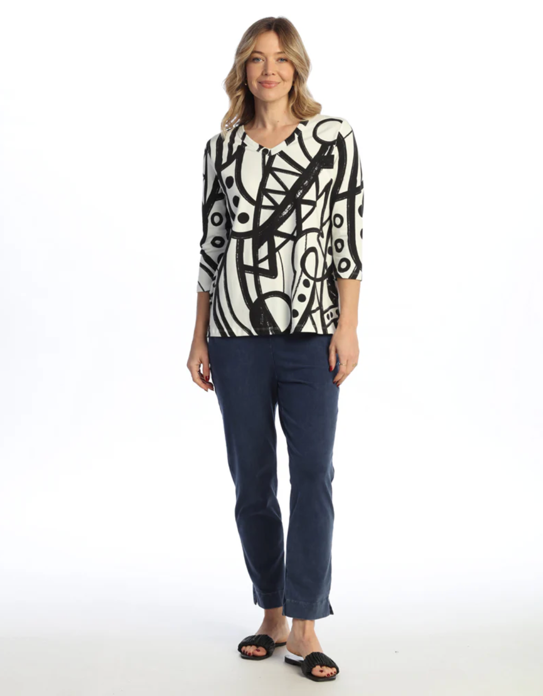 Jess & Jane pant M132, slim leg pocket
