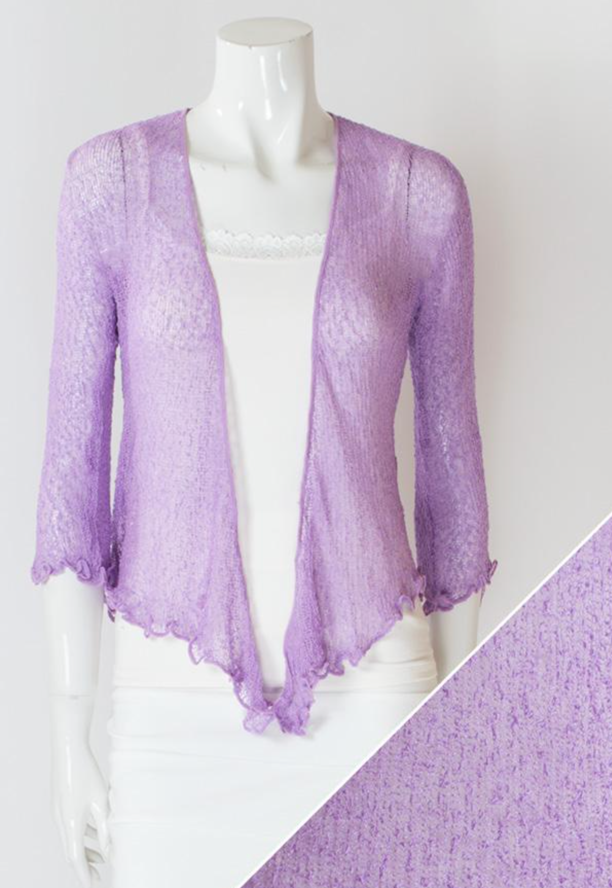 Blue Sky cardigan, short mesh shrug (18 colors)