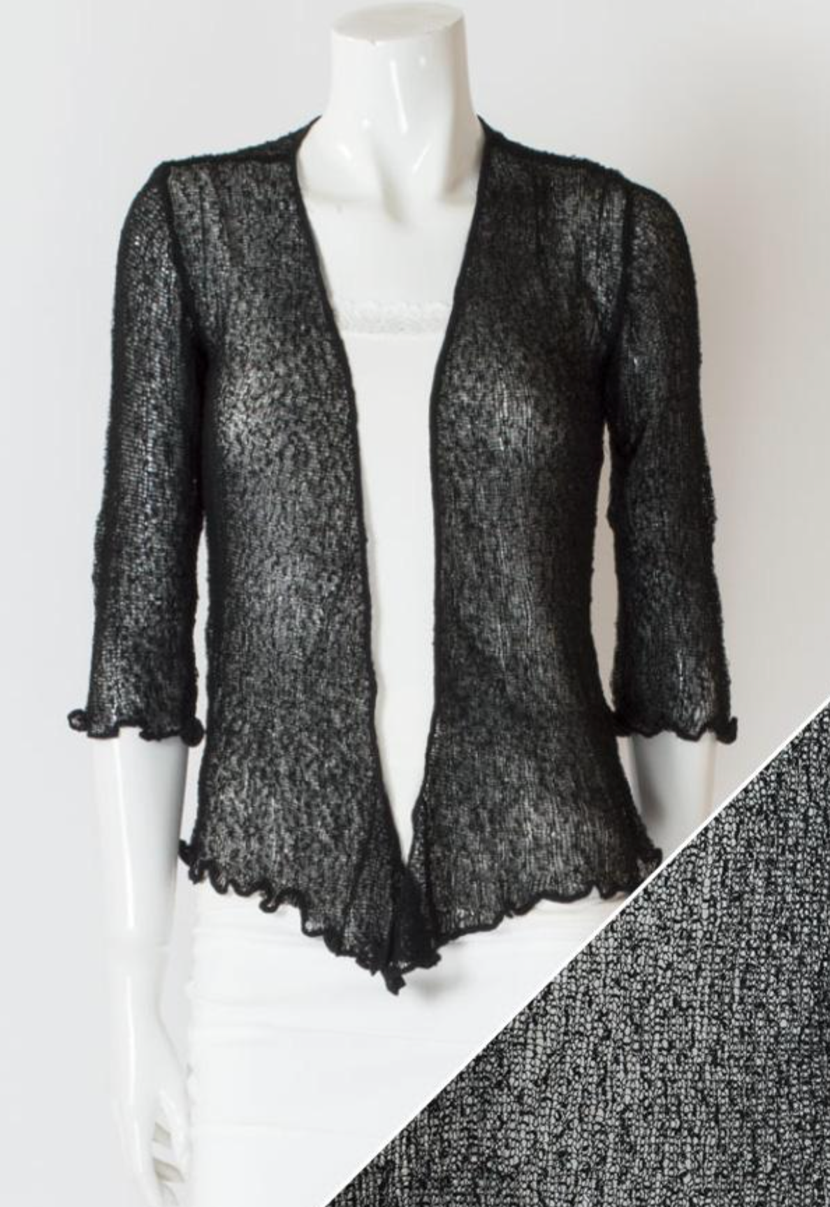 Blue Sky cardigan, short mesh shrug (18 colors)