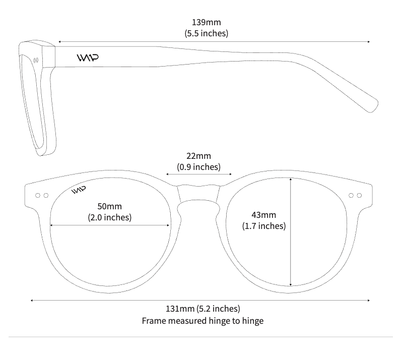 WMP Tate polarized sunglasses, crystal blue