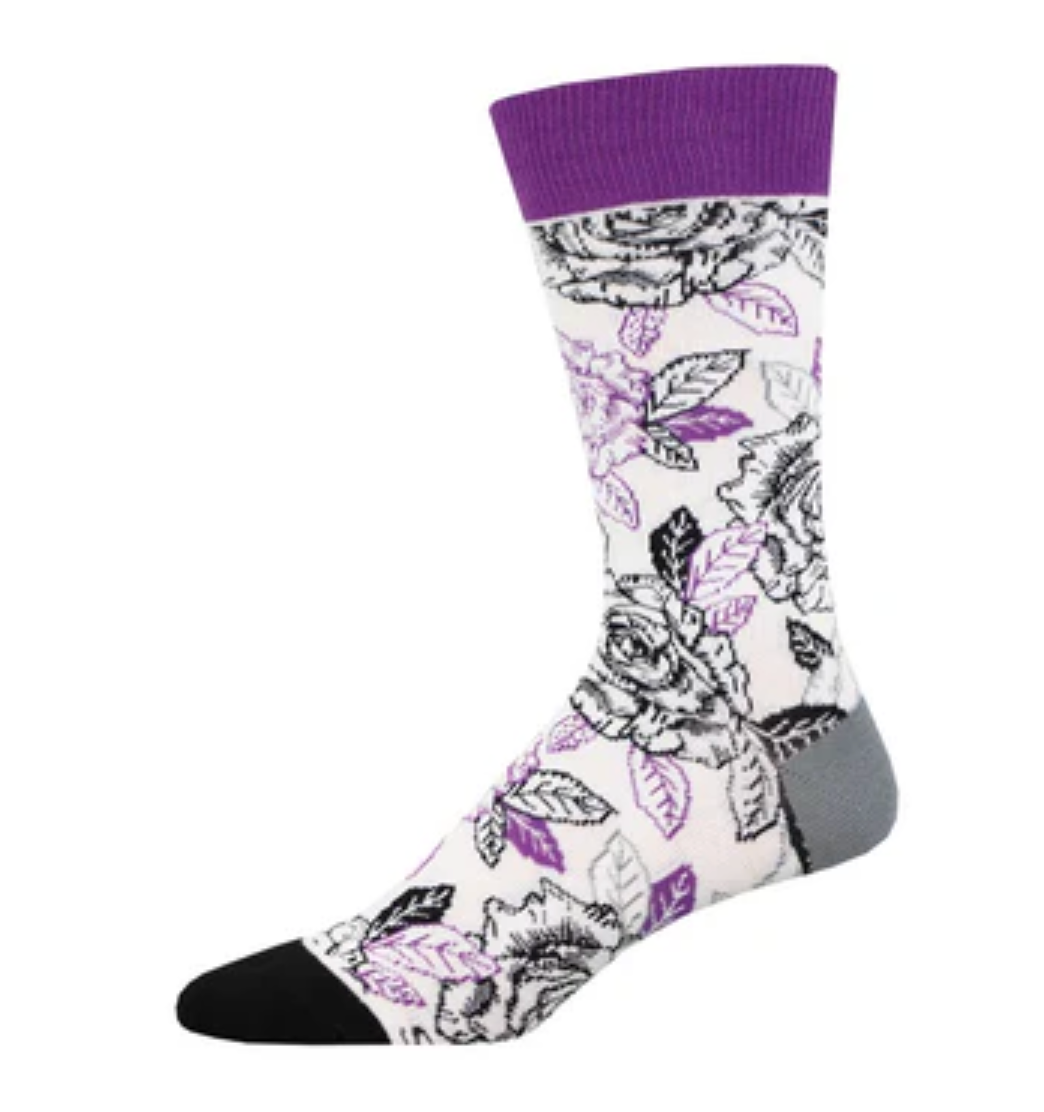 Socksmith Pride Roses and Pops cotton crew, UNISEX sizing
